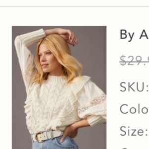 NWT Anthropologie Cable Knit Sweater